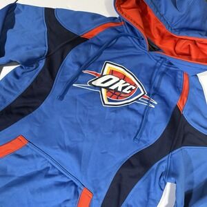 Oklahoma City Thunder OKC NBA Hoodie Blue Pullover Sweatshirt‎ Youth Small